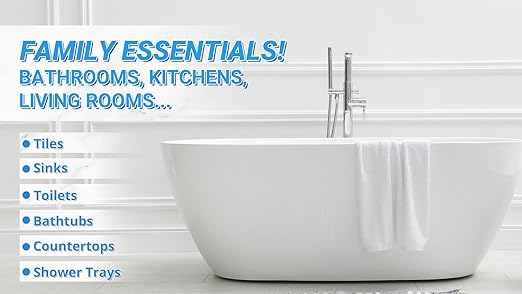 Bathtub Repair Kit 4.94oz (Color Match), TUFINEIN Porcelain Repair Kit for Fiberglass, Enamel, Ceramic, Acrylic Repair and Fix Chips, Cracks, Scratches, Holes on Tub/Tile/Sink/Shower Tray/Shower