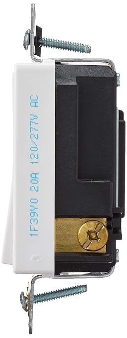 Leviton 20 Amp, 120/277 Volt Decora Plus Rocker Single-Pole AC Quiet Switch, 5621-2W, White