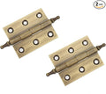 Mcredy Door Hinges 2 Inch Retro Bronze Loose Pin Cabinet Box Hinges with Ball Finials for Gate Shed Window Doors Hardware Office Home, 2 Packs