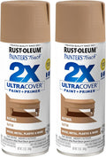 Rust-Oleum 334076-2PK Painter's Touch 2X Ultra Cover Spray Paint, 12 oz, Satin Nutmeg, 2 Pack