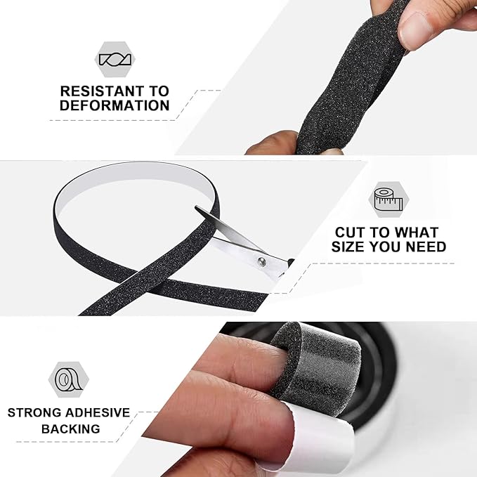 Storystore Weather Stripping Door Seal Strip, 1/2In x 1/4In x 10FT Self Adhesive Foam Tape for Door Window Insulation Soundproofing Weatherstrip, High Density Foam Seal for Doors Windows Furniture