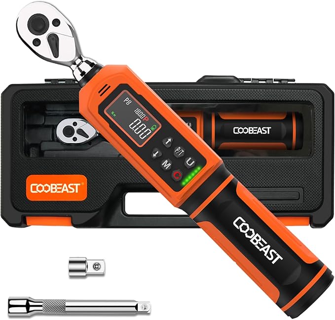 1/4 Drive Digital Torque Wrench,Preset Value(0.33-22.1 Ft.lbs./0.45-30Nm) | Buzzer and LED Alert,±2% High Accuracy,72-Tooth, Quick Release,Reversible,Large Screen,for Bike Motorcycle,Gift for Men,DIY