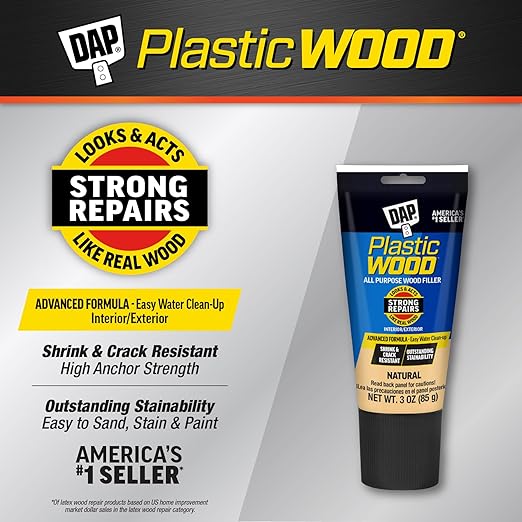 DAP Plastic Wood All Purpose Latex Wood Filler,Natural,3 Oz (7079800580),(Pack of 6)