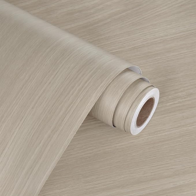 WESTICK 24" x 394" Large Wood Contact Paper for Countertops Waterproof Neutral Wood Wallpaper Peel and Stick Kitchen Countertop Contact Paper Self Adhesive Wooden Vinyl Wrap for Tables Cabinets Walls