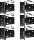 Heavy Duty Gate Hinges 6 Pack, Black Iron 3.5 Inch Door Hinges for Wood Shed Barn Door Fence Gate Swing Door (Screws Included)