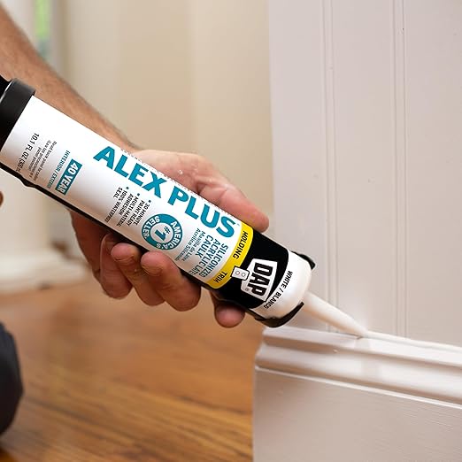 DAP Alex Plus Acrylic Latex Caulk, White, 10.1 Oz (7079818152)