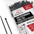 17-inch Black Zip Ties Heavy Duty UV Resistant Nylon Cable Ties, 50lb Tensile Strength, 100-Pack - Durable Wire Ties, Heavy Duty Tie Straps Indoor and Outdoor Cable Management Solution by ARMOUR TIES