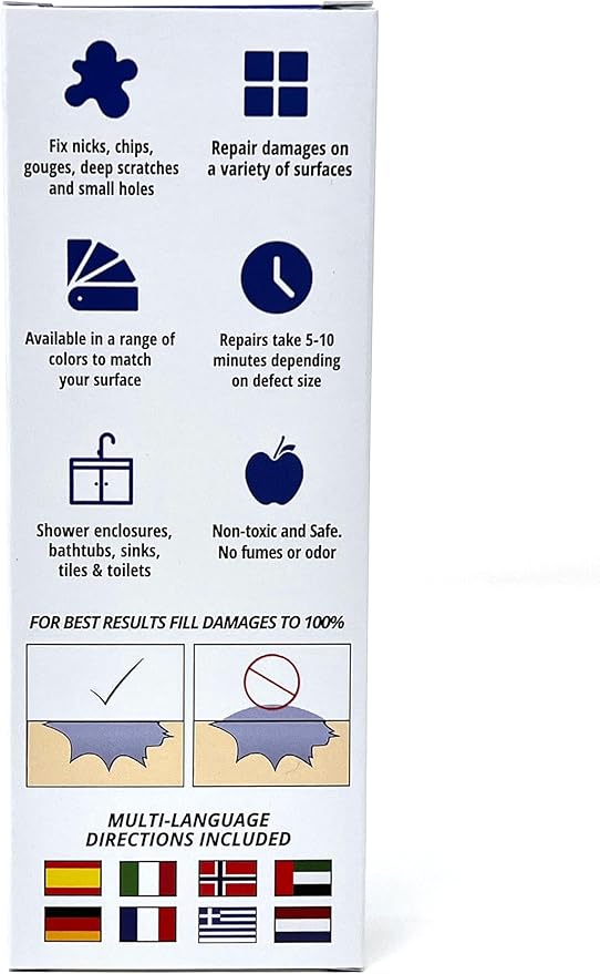 HIMG Bathtub & Shower Pan Repair Kit, Compatible with V&B Alpin White