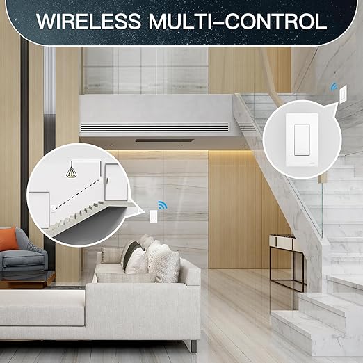 MoesGo 2nd Generation WiFi Smart Light Switch, Smart Wall Switch 2.4GHz WiFi, Neutral Wire Required, Smart Life APP Remote Control, Compatible with Alexa/Google Home, No hub Required White 1 Gang
