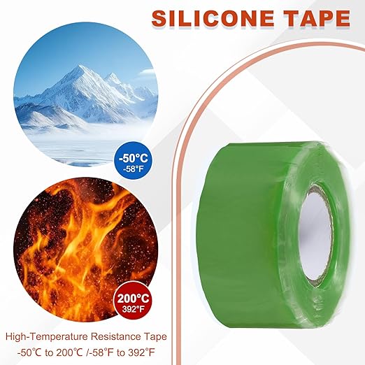 uxcell Self Fusing Silicone Tape, 1" x 10ft Waterproof Water Leak Sealing Tape for Plumbing Pipe Hose Repair Handles, Green