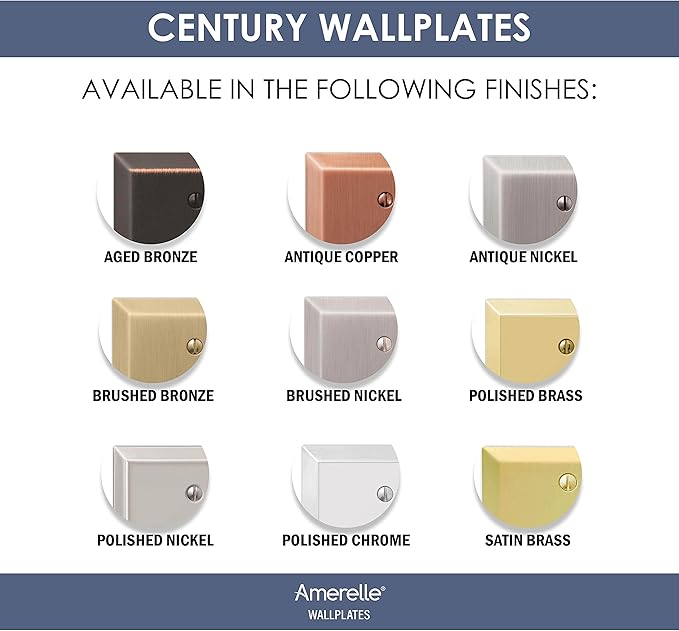 Amerelle 163DDB Century Wallplate, 1 Duplex, Steel, Aged Bronze, 1-Pack