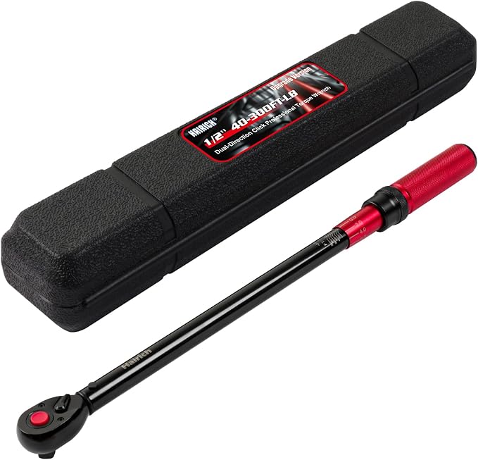 Hairich Torque Wrenches, 1/2 Torque Wrench, 40-300ft.lb/33.9-406.8Nm | ±3% High Precision, Dual-direction, 72-tooth Drive Click 1/2 Drive Torque Wrench 300 ft lbs with Dual Range Scales