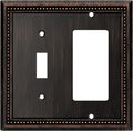 Henne Bery Sunken Pearls Heavy Duty Decorative Wall Plate Switch Plate Outlet Cover (Toggle/Decorator, Aged Bronze)