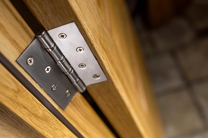 Richelieu Hardware 4" (102 mm) Full Mortise Ball Bearing Butt Hinge for Interior Door, 4822FBB, 3-Pack, Black