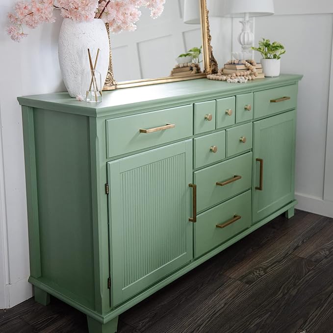 DWIL Matte Finish Furniture Paint - 16 Oz Wood Paint for Cabinets, Doors, Tables, and Dressers Refinishing - Water-Based, Non-Toxic & Odorless, Easy to Apply(French Light Green)-Without Tools