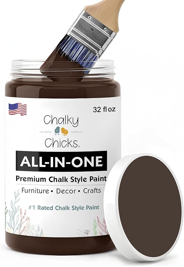 Chalky Chicks 32 Fl Oz Matte Alaskan Brown Bear (Brown) Chalk Paint for Furniture Without Sanding - No Prep Furniture Paint No Sanding All in One for Crafts, Wood, Cabinet, Metal, Dresser, Farmhouse