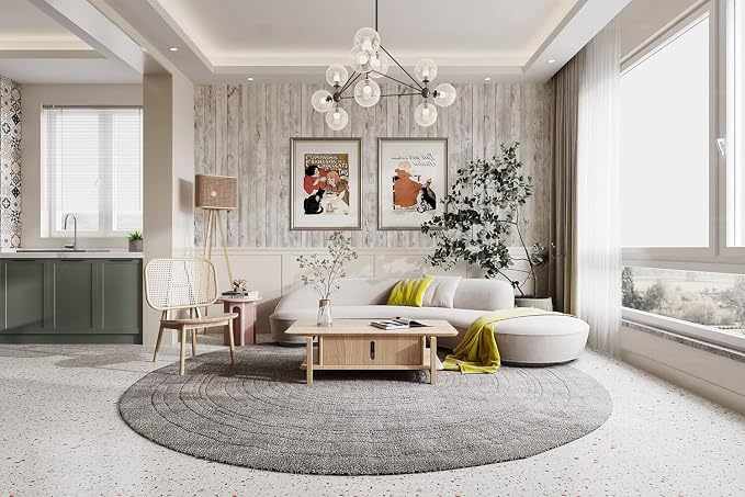 Heroad Contact Paper Peel and Stick Wallpaper Wood Grain Contact Paper for Cabinets Countertop Waterproof Removable Wallpaper Self Adhesive Decorative Shiplap Papel Tapiz para Pared 23.6''x393''