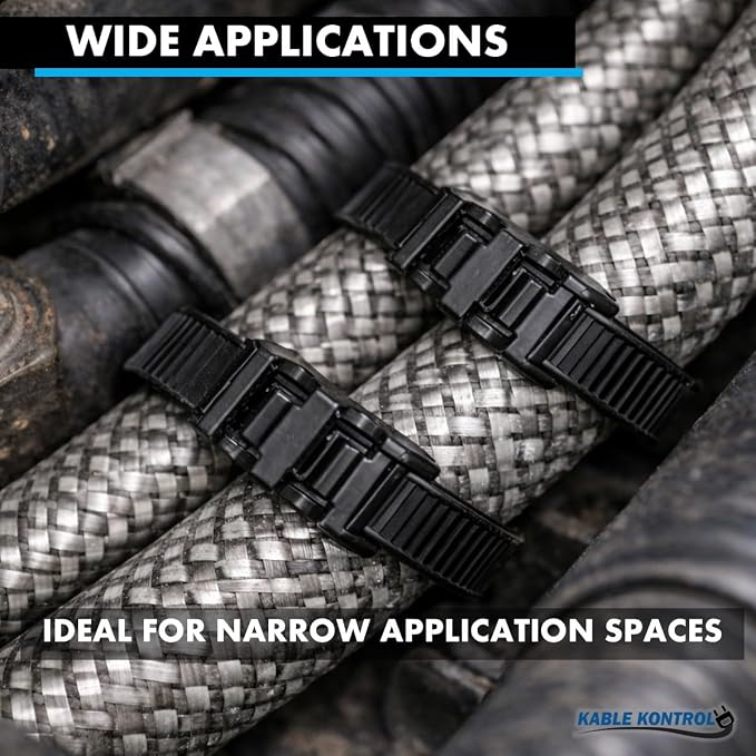 Kable Kontrol Low-Profile Cable Ties 12 Inch 2500 Pcs 120 Lbs Test – Black | Double Locking Cable Ties UL Listed Inline Zip Ties - Chemical, UV & Abrasion Resistant Ties for Automotive & Medical Use