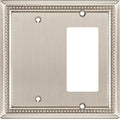 Henne Bery Sunken Pearls Heavy Duty Decorative Wall Plate Switch Plate Outlet Cover (Blank/Decorator, Satin Nickel)