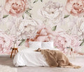YQWDMX - Peel and Stick Floral Wallpaper with Pink Peony Self-Adhesive murals for Bedroom ZY11 L