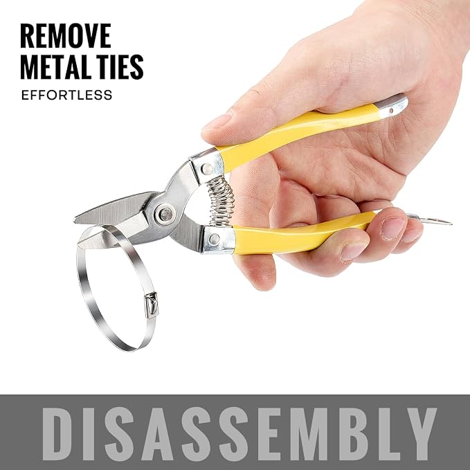 Stainless steel cable tie gun kit, with 200 heavy-duty metal zip ties | Tensile strength 200 lbs two sizes of cable ties UV resistant for use in outdoor fencing chicken coops and wire mesh fixing