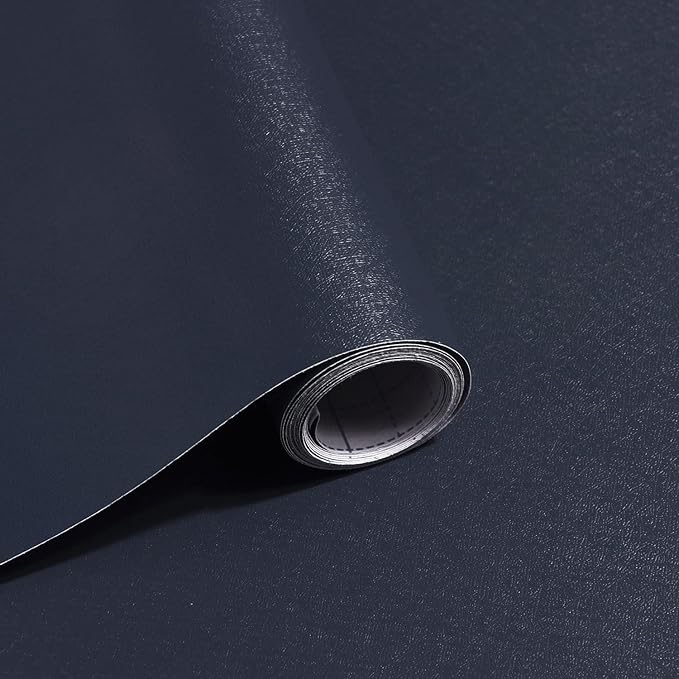 Safiyya Peel and Stick Wallpaper Dark Blue Contact Paper Solid Color Decorative Self Adhesive Removable Wallpaper Modern Contact Paper for Wall Vinyl Roll 118"x17.7"
