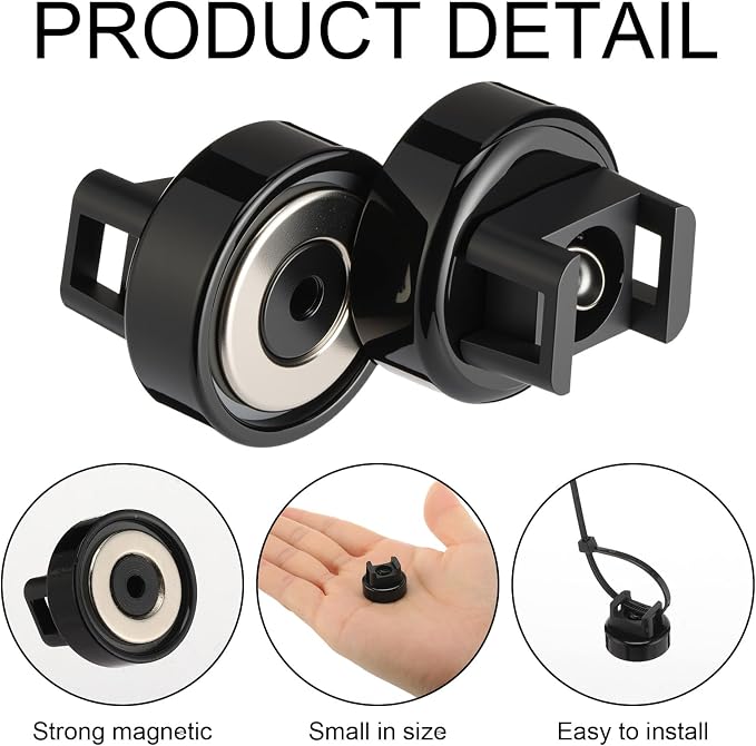 Yookeer 24 Pieces Magnet Zip Tie Mount 22 mm Heavy-duty Magnetic Zip Tie Mounts 22LBS Strong Multipurpose Wire Cable Holder Mount for Home Office Wire Management Marine Electrical Wiring