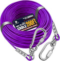 Tie Out Cable for Dogs Up to 300lbs, 200ft Extra Strong 1000lbs Break Strength Tie-Out Tether Trolley Training Lead,Dog Run Cable for Yard Garden Park Camping Outside (Purple, 300lbs 200ft)