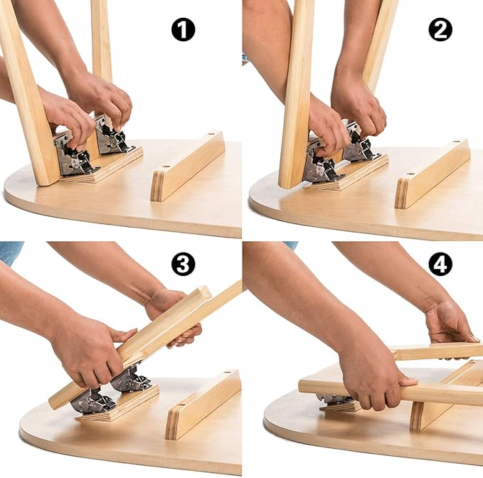 4 Pack Locking Hinge for Folding Table Brackets, Heavy Duty Folding Brackets 90 Degree Self Locking Folding Hinge for Table Legs Furniture