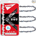 KAKEI 18 Inch Chainsaw Chain 3/8" LP Pitch .050" Gauge 63 Drive Links -Greenworks 91PJ063X Fits Greenworks 20032, Craftsman 172.34120, Worx, PRORUN - S63 (3 Chains) - Semi Chisel