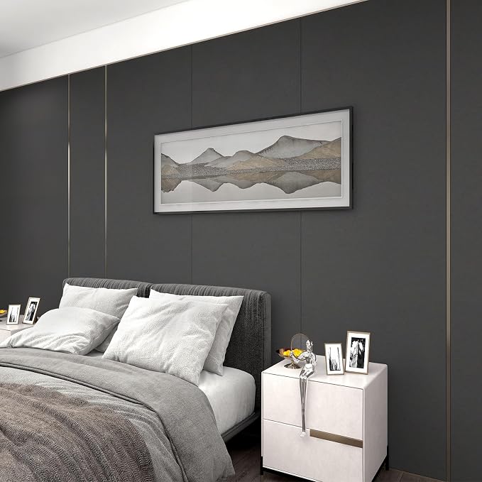 Grey Wallpaper Peel and Stick Wallpaper Dark Grey Matte Textured | Self Adhesive Removable Vinyl Film Paper Gray Wall Paper for Cabinets Countertops Wall Decoration