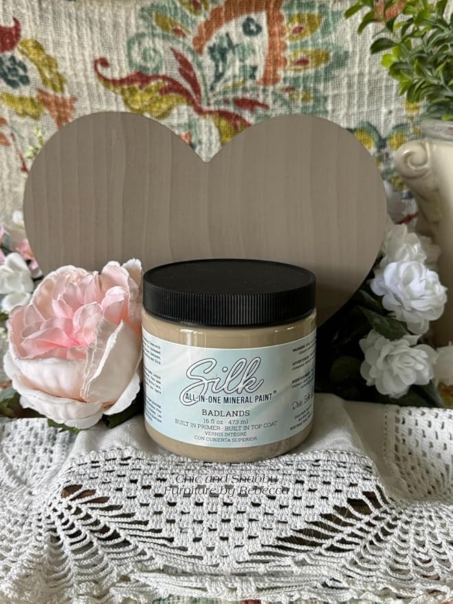 Dixie Belle Silk All-in-One Mineral Paint - Badlands (16oz) - All-in-One Water Based Primer + Topcoat - Durable Furniture Paint - Low Reflective Finish