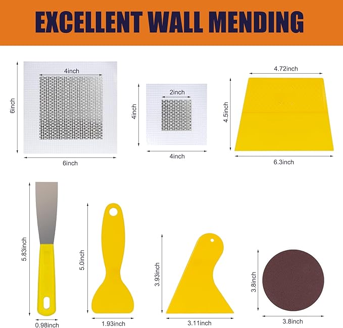 Drywall Repair Kit Drywall Hole Repair Patch Kits Wall Spackle Repair Paste with 8.5OZ White Wall Repair Putty with Scraper, Wall Surface Hole Fill Quick and Easy Solution (2Pack)
