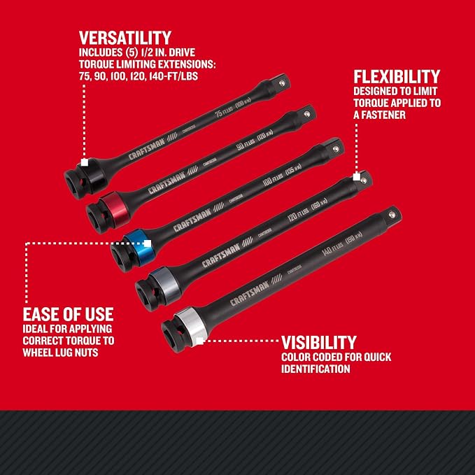 CRAFTSMAN Torque Extension, Automotive, 5-Piece Set (CMMT98356)
