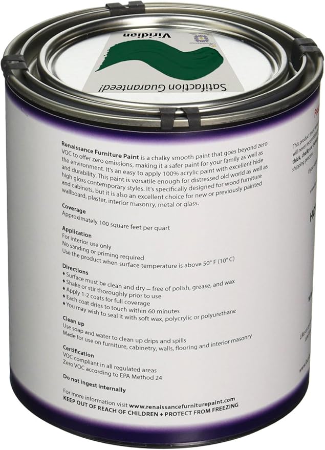 Retique It® RFP-P16-Viridian by Renaissance Chalk Finish Paint 16 oz (Pint) Viridian 48
