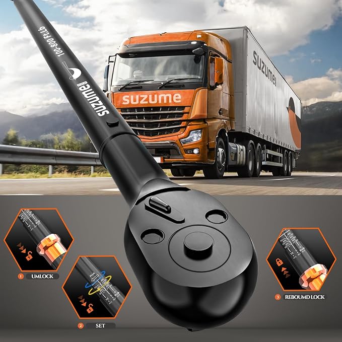 3/4-Inch Drive Click Torque Wrench (100-800 Ft.Lb/ 135.6-1084.8 N.m) | ±3% Accuracy Quick Release Dual-Direction Dual-Scale for Heavy Equipment, Semi Truck, Tractor, Construction Machinery Repair