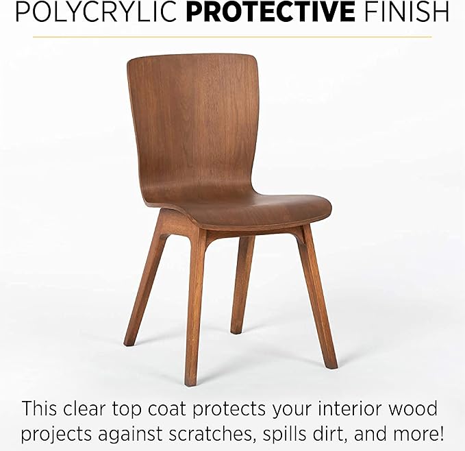Minwax 233334444 Polycrylic Protective Wood Finish, Clear Satin, ½ Pint