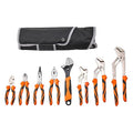 VEVOR 8-Piece Pliers Set with Tool Roll, High Carbon Steel-12"/10"/8" Groove Joint -8"Linesman's -6" Slip Joint Pliers-8" Long Nose Pliers-6" Diagonal Cutter-10" Adjustable Wrench