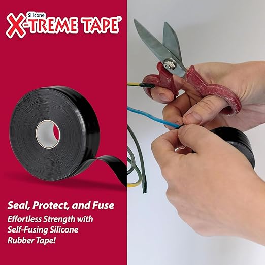 X-Treme Tape MOCAP Heavy Duty Electrical Tape, Self-Fusing Silicone Rubber, Waterproof & Insulating Flexible Tape, Electrical for Hose, Automotive, Outdoor & Repairs - 1-1/2 Inch x 36 Ft Roll - Black