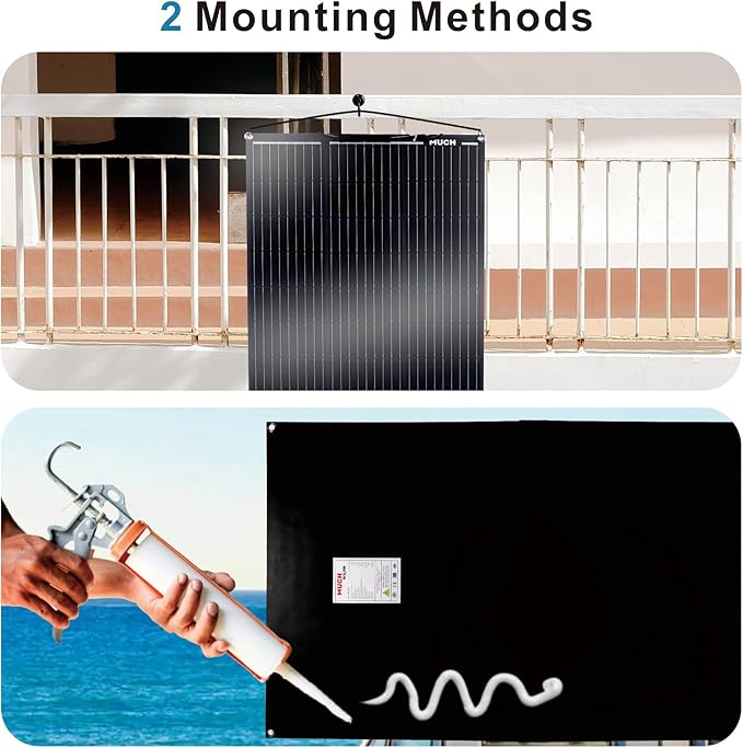 200W Flexible Solar Panel Kit, Lightweight Monocrystalline Ultra-Flexible Bendable Mono Off-Grid Charger with 30A Charge Controlle for 12-24V Battery Charging Car Battery Camping Stuff (2 * 100W)