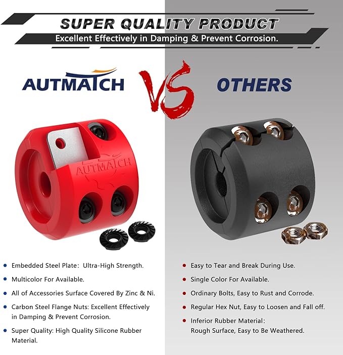 AUTMATCH Winch Cable Hook Stopper (1 Pack), Silicone Rubber Winch Stopper for Wire & Synthetic Rope, Winch Line ATV UTV, Shock Absorbent, Prevent Pulling Bounce and Abrasion, Red
