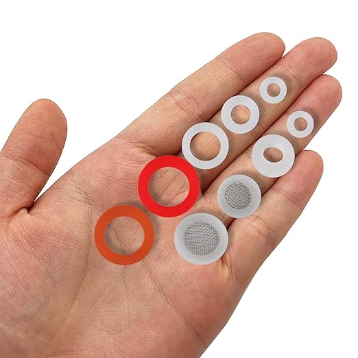 ZDBB 70 Pcs Plumbing Silicone Gasket Assortment Kit VMQ Silicone Washer for Assorted Shower Head Garden Hose High Temperature Hot Plumbing Pipes Fittings Seal Repair