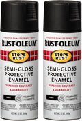 Rust-Oleum 7798830 Stops Rust Spray Paint, 12 oz, Semi-Gloss Black, 2 Pack