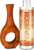 Wood Stain 8.5oz - Teak | Water Based Furniture Stain & Wood Varnish for Indoor & Outdoor Wooden Furniture, Doors, Windows, Paneling, Cabinets | Low Odor Non-Toxic, Dye Fast, Multiple Finishes