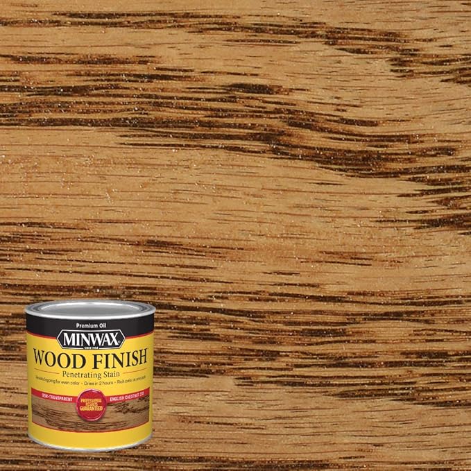 Minwax 223304444 Wood Finish, English Chestnut, 1/2 Pint