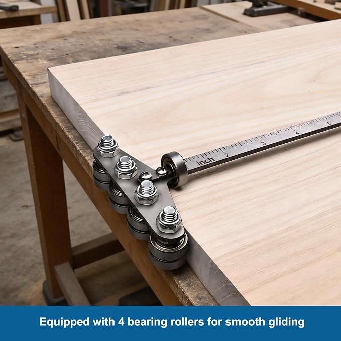 16" Positioning Calipers for Circular Saw, Rip Cut Circular Saw Guide Rail, Adjustable Circular Saw Roller Guide for Circular Saw Precise Measurements & Easy Wood Cutting (Stainless Steel)