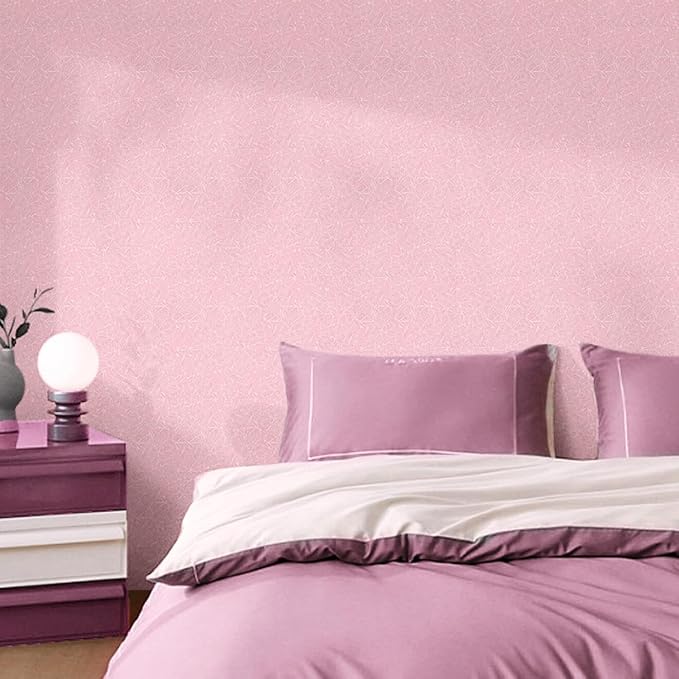Pink Wallpaper Embossed Silk Self Adhesive Peel and Stick Contact Paper | 15.7" X 787.4" Removable Waterproof Bathroom Home Decorative Vinyl Wrap Film Cabinet Furniture Countertop Shelf Paper