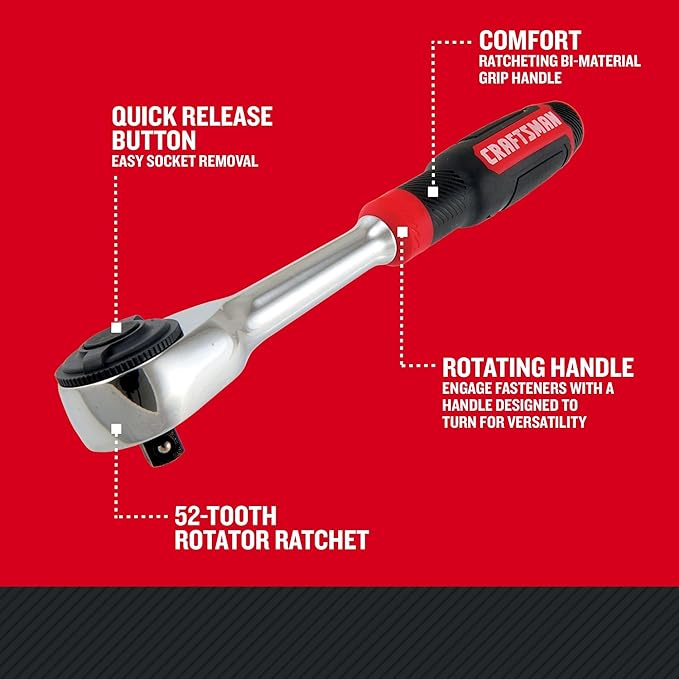 CRAFTSMAN Ratchet, Rotator, 3/8 Inch Drive (CMMT86000)