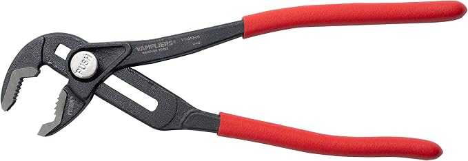 VAMPLIERS 10" PYTHON Stripped Screw Extractor Plumbers Slip Joint Pliers | Removes Stripped or Rusted Screws Ø3-9.5mm, Push-Button Adjust, Holds Round Bars, Square Bars & Sheet Metal