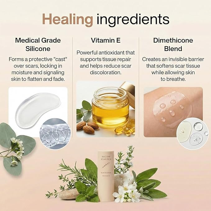 Scar Stick, Suitable for Old Scars, Acne Marks, and Stretch Marks,Formula Infused with Centella Asiatica Extracts and Vitamin E Soothes, Repairs and Forms Protective (2)